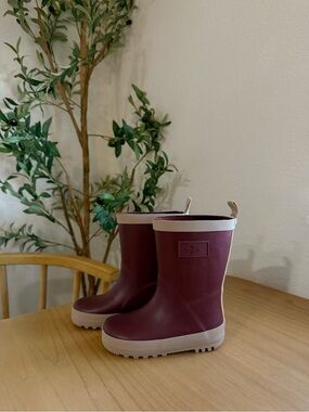 Rylee + Cru Burgundy Kids Rain Boots